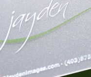 silver foil on clear plastic card